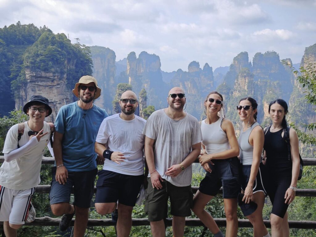 italian travelers in zhangjiajie national forest park