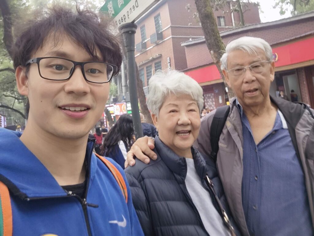 sigapore tourists with mr paul in ciqikou of chongqing city