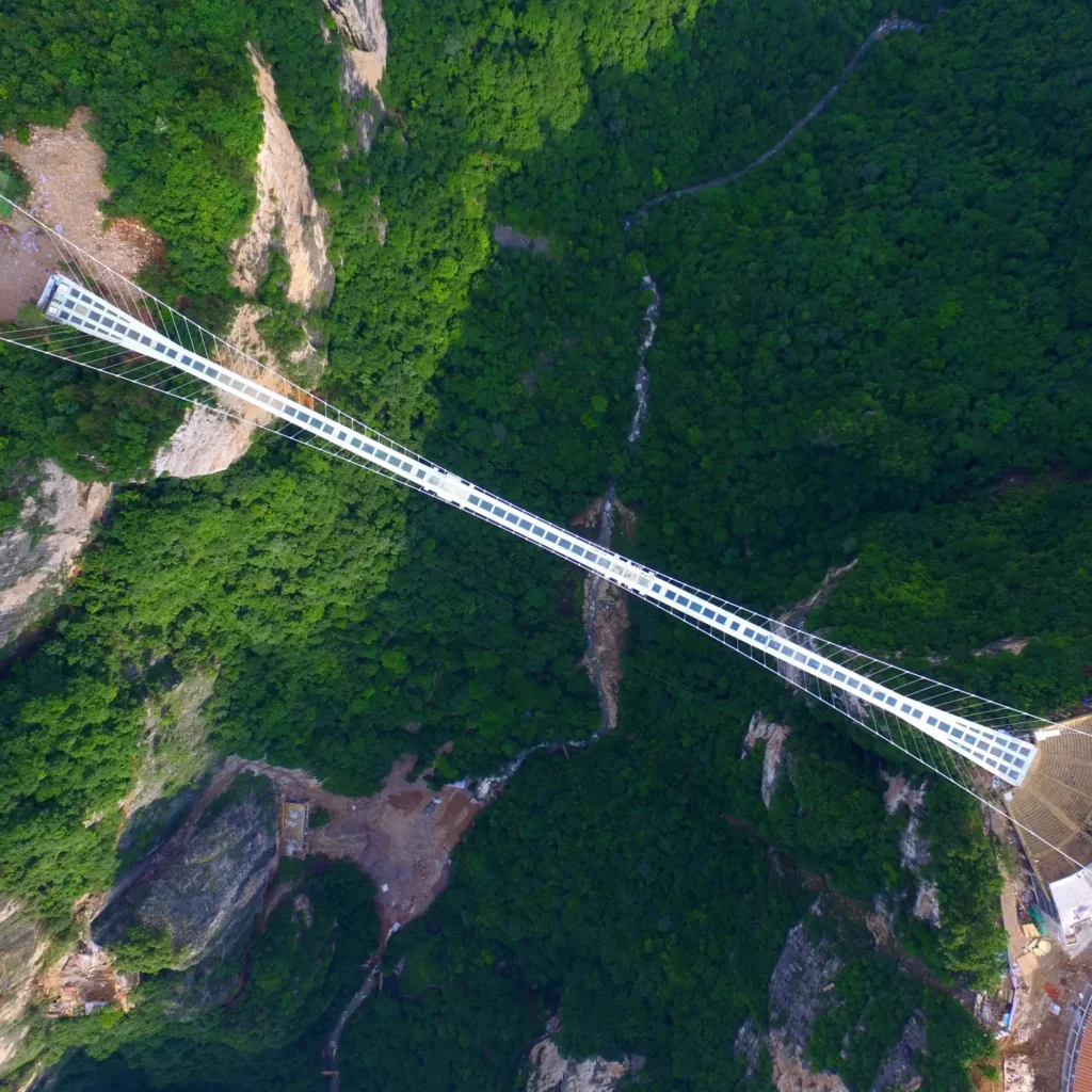zhangjiajie grand canyon glass bridge panorama view