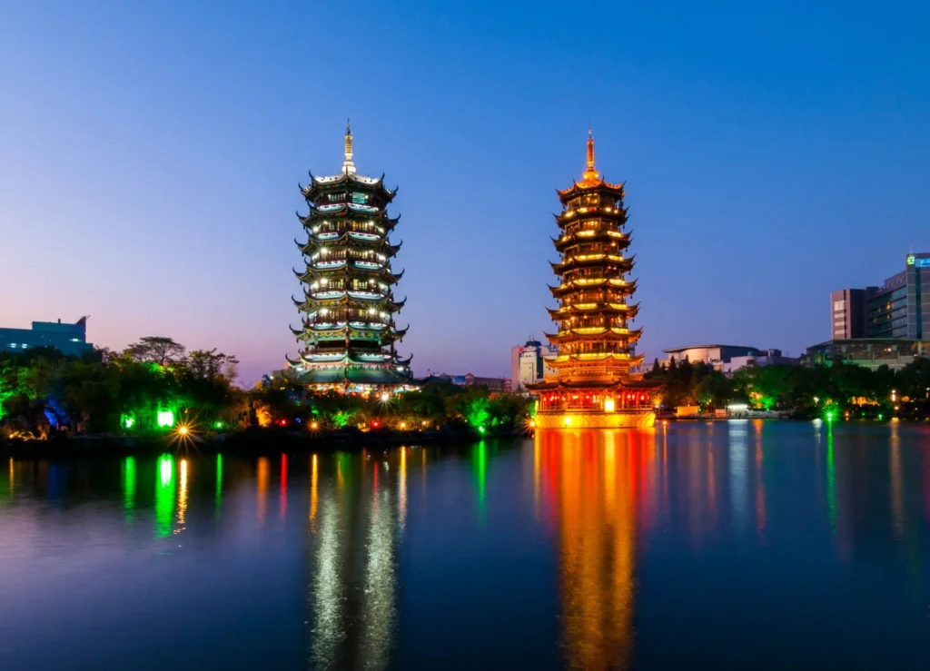 Shanhu Lake Twin Pagodas