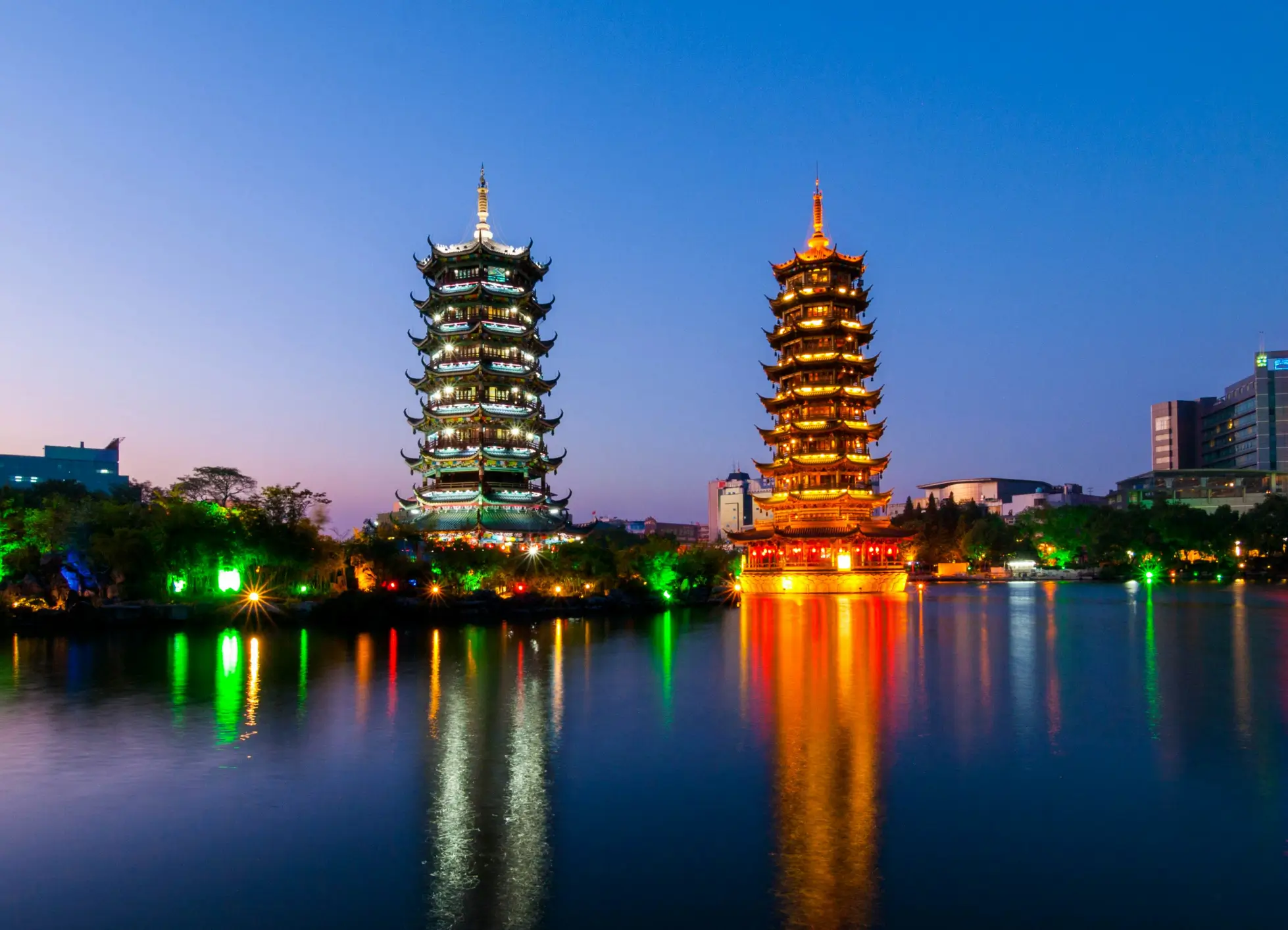 Shanhu Lake Twin Pagodas