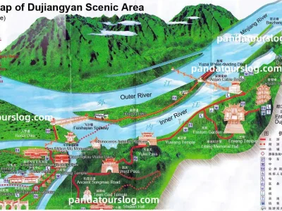Tourist Map of Dujiangyan Scenic Area