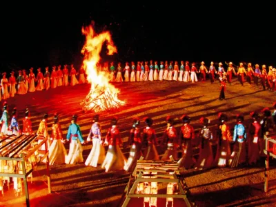 Mosuo bonfire party