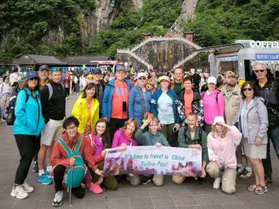 PandaTours Tourists in Zhangjiajie with Tour Guide