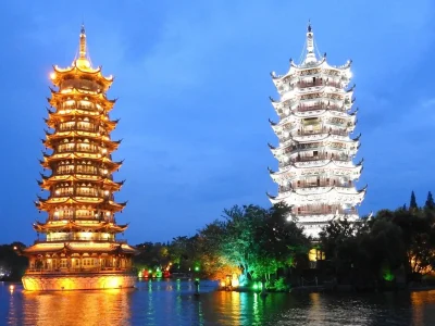Sun and Moon Twin Pagodas