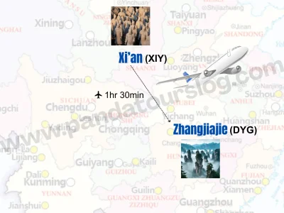Xi'an to Zhangjiajie Flight