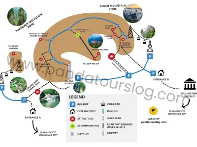 Zhangjiajie National Forest Park Tourist Map